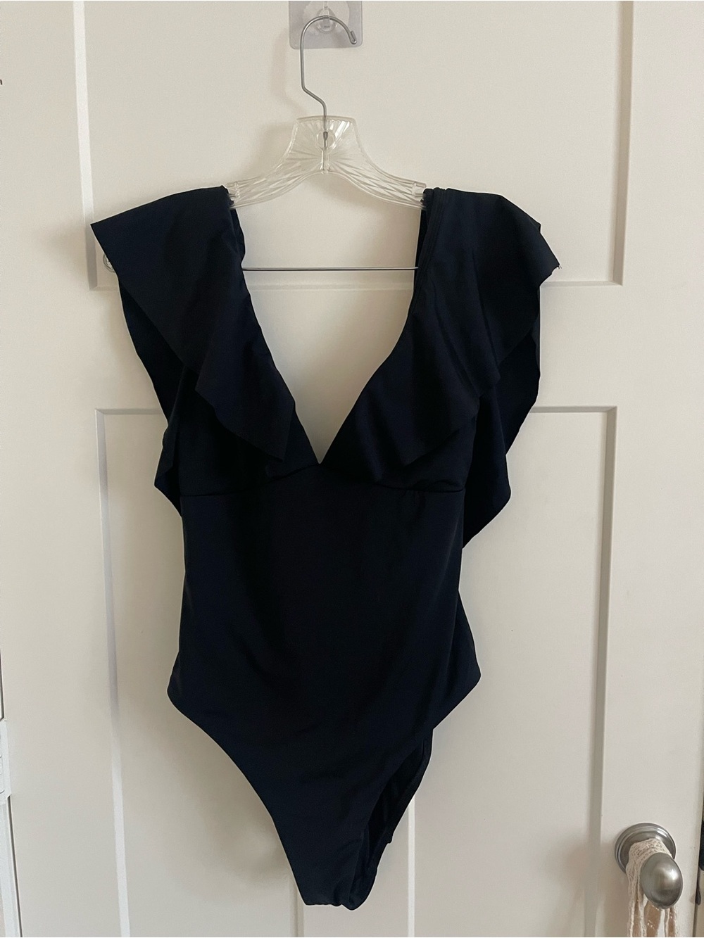 Trina Turk black Ruffle One-Piece Swimsuit
